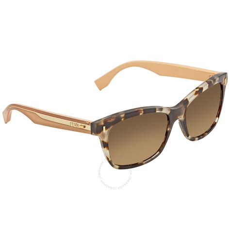 Fendi Brown Gradient Rectangular Ladies Sunglasses FF 0086/S 